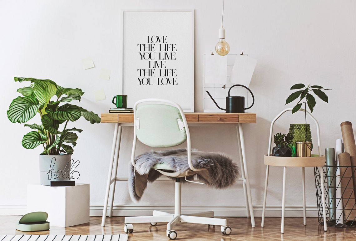 Love The Life You Live Live The Life You Love Serif Typography Poster - Image 2