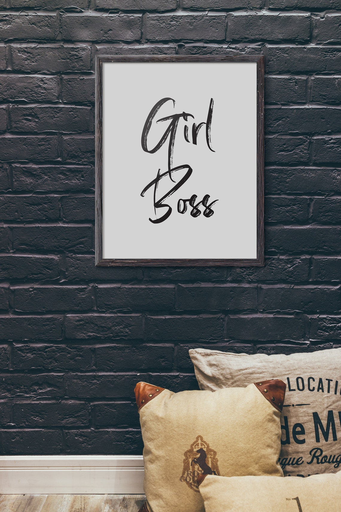 Girl Boss Bold Brush Script Empowering Women Quote Office Poster - Image 2