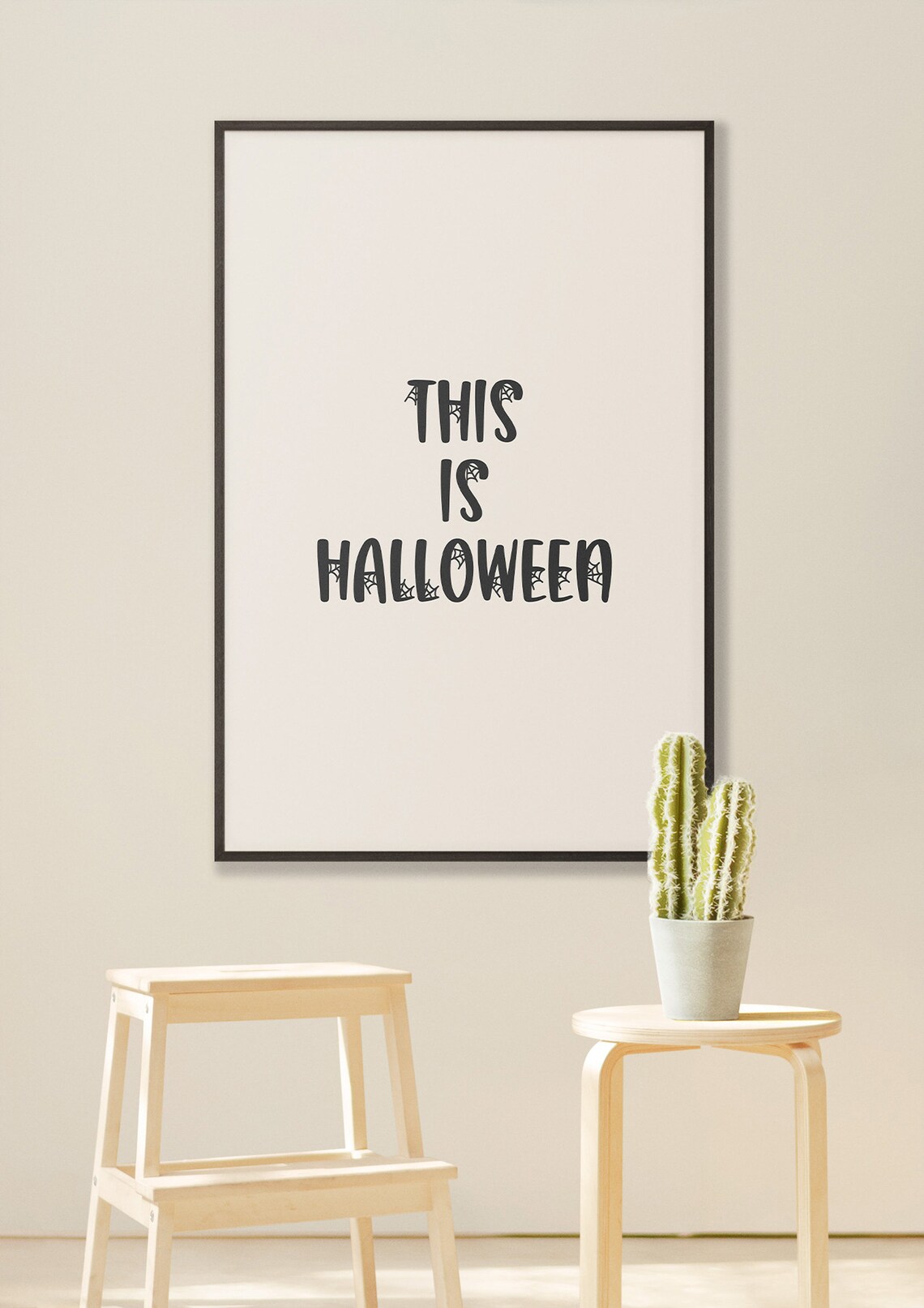 This Is Halloween Song Quote Minimalist Cream Typography Poster - Image 2