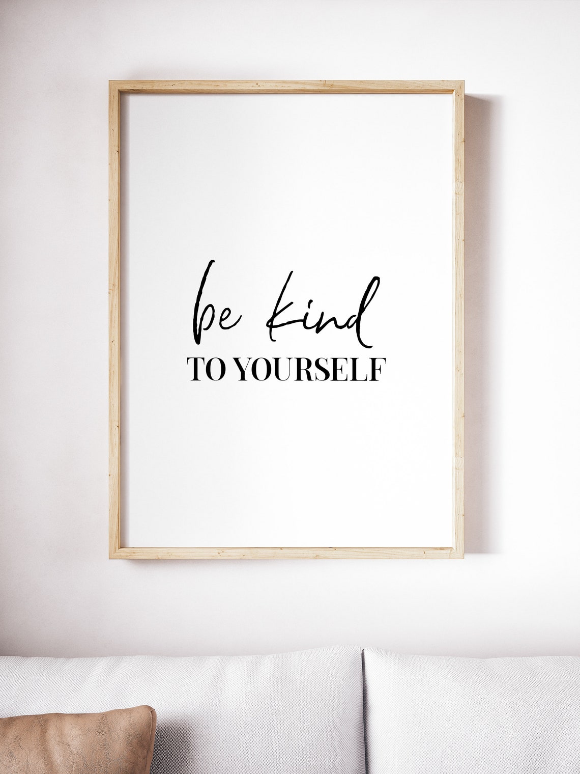 Be Kind to Yourself Quote Poster Self Care Script Wall Decor - Image 3