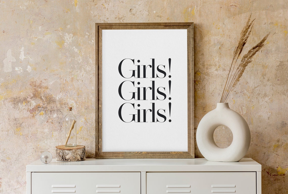 Feminist Wall Art Girl Girl Girl Boho Wall Decor Minimalist Wall Art Teen Room Decor Trendy Wall Art Girly Wall Art Girlfriend Gift - Image 3