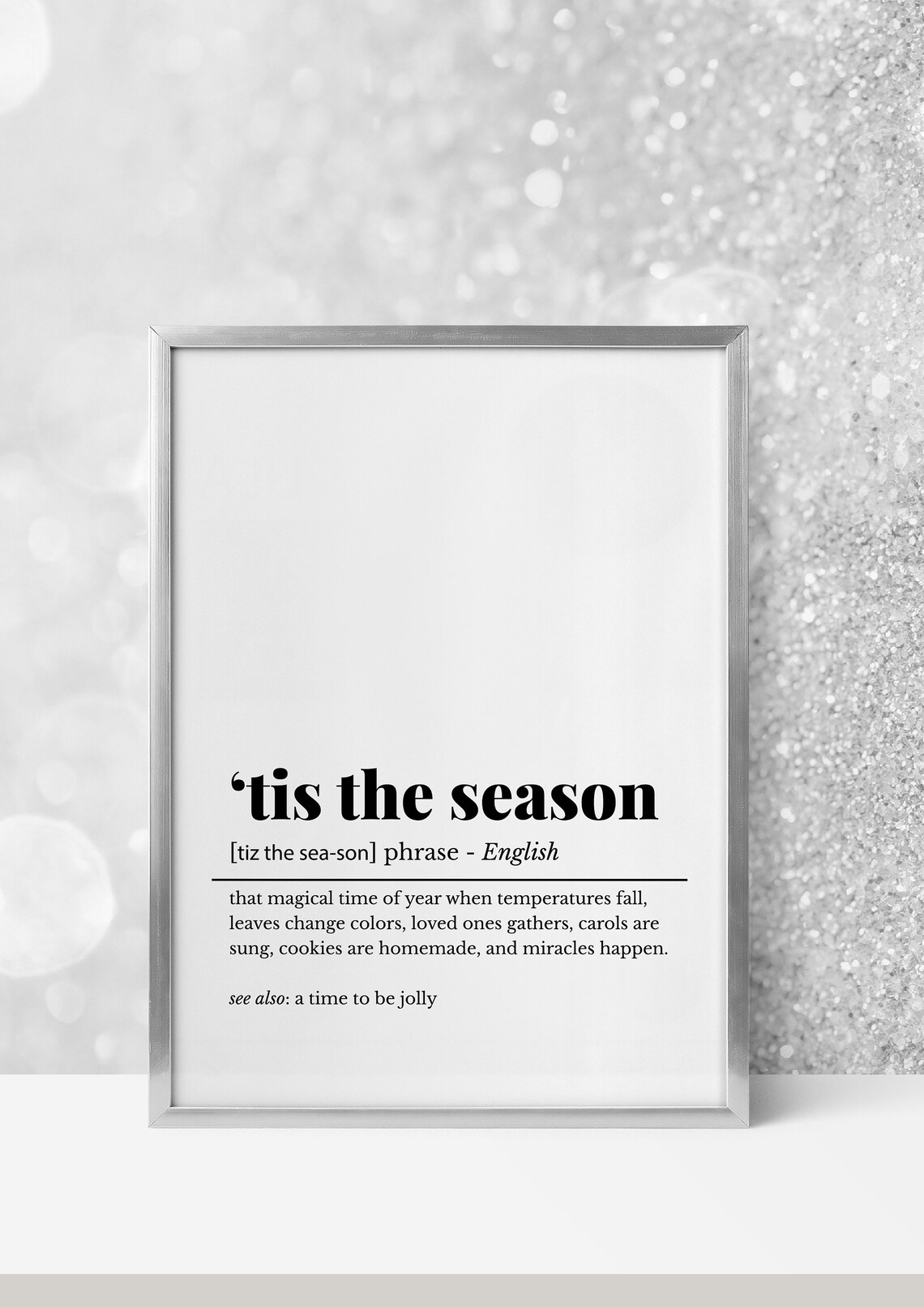 Tis The Season Funny Dictionary Definition Christmas Holiday Poster - Image 3