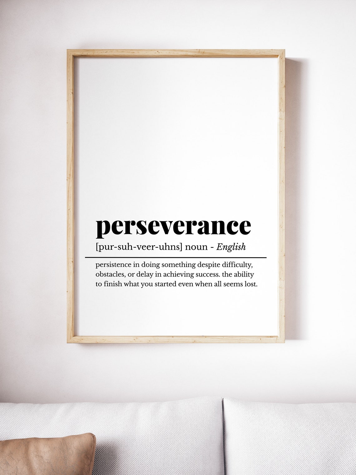 Perseverance Definition Poster Motivational Dictionary Wall Decor - Image 2