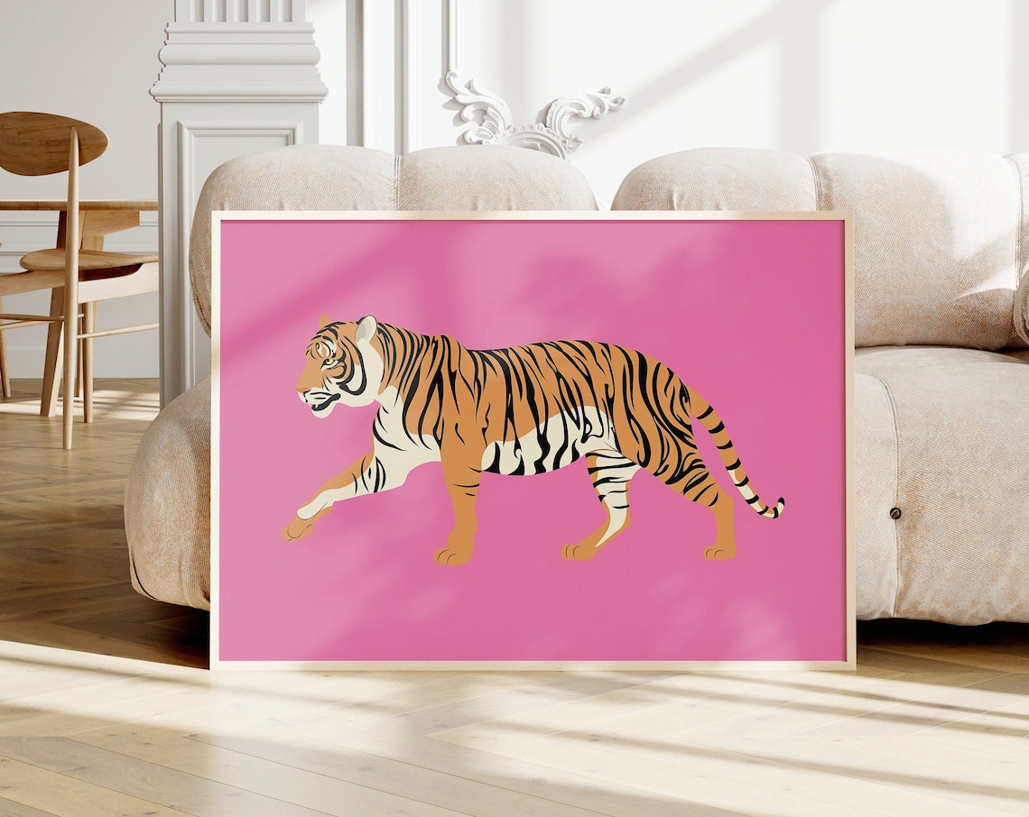 Tiger Print, Preppy Boho Room Decor Poster