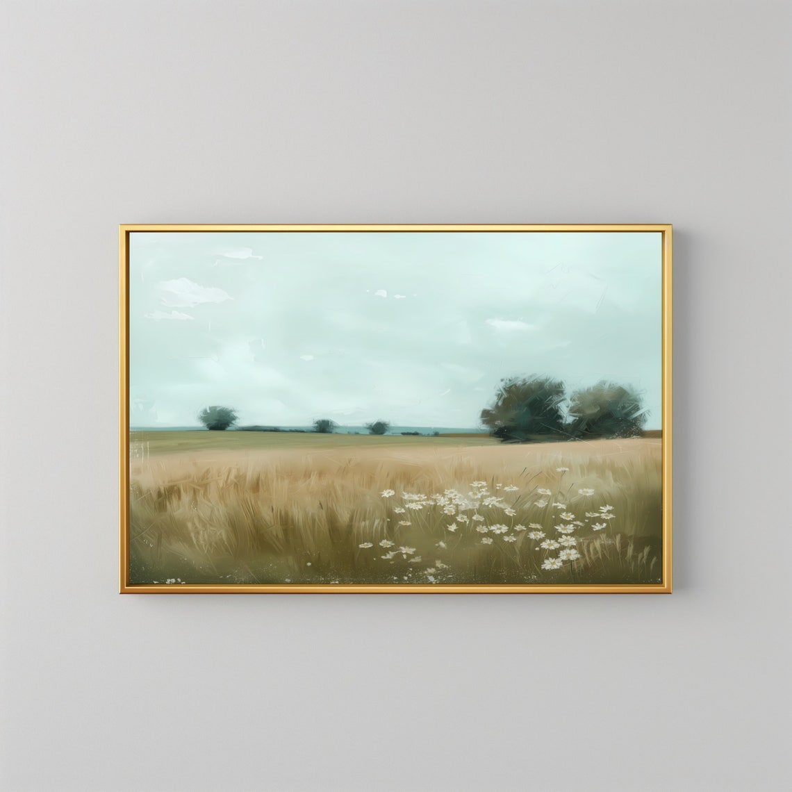 Vintage Wildflower Landscape Art Print - Image 2
