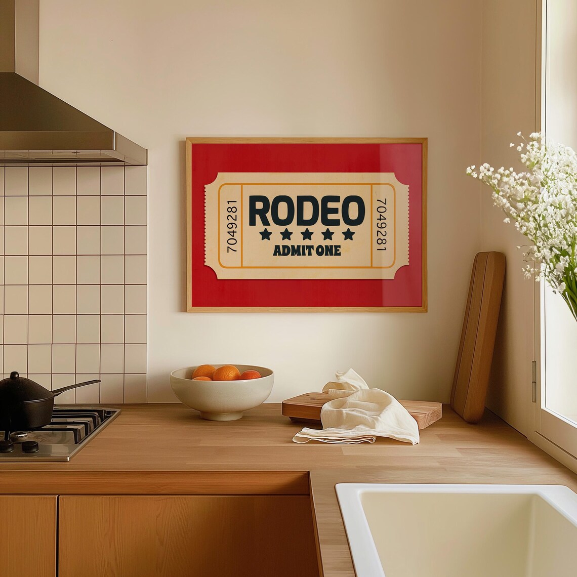 Rodeo Ticket Print, Retro Western Poster - Image 2