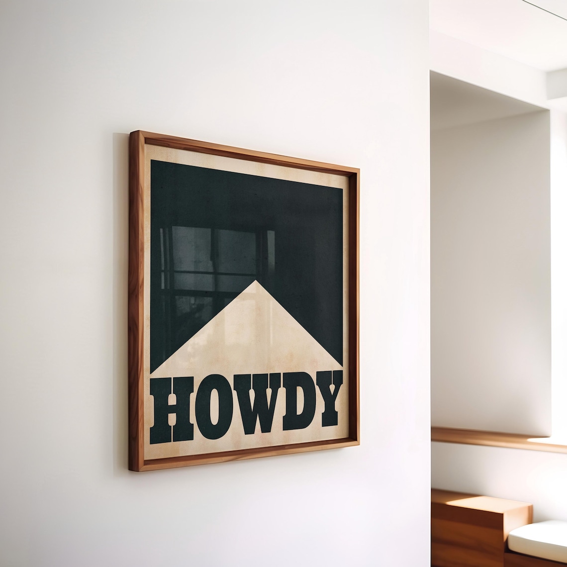 Howdy Vintage Western Poster, Cowboy Wall Art Print