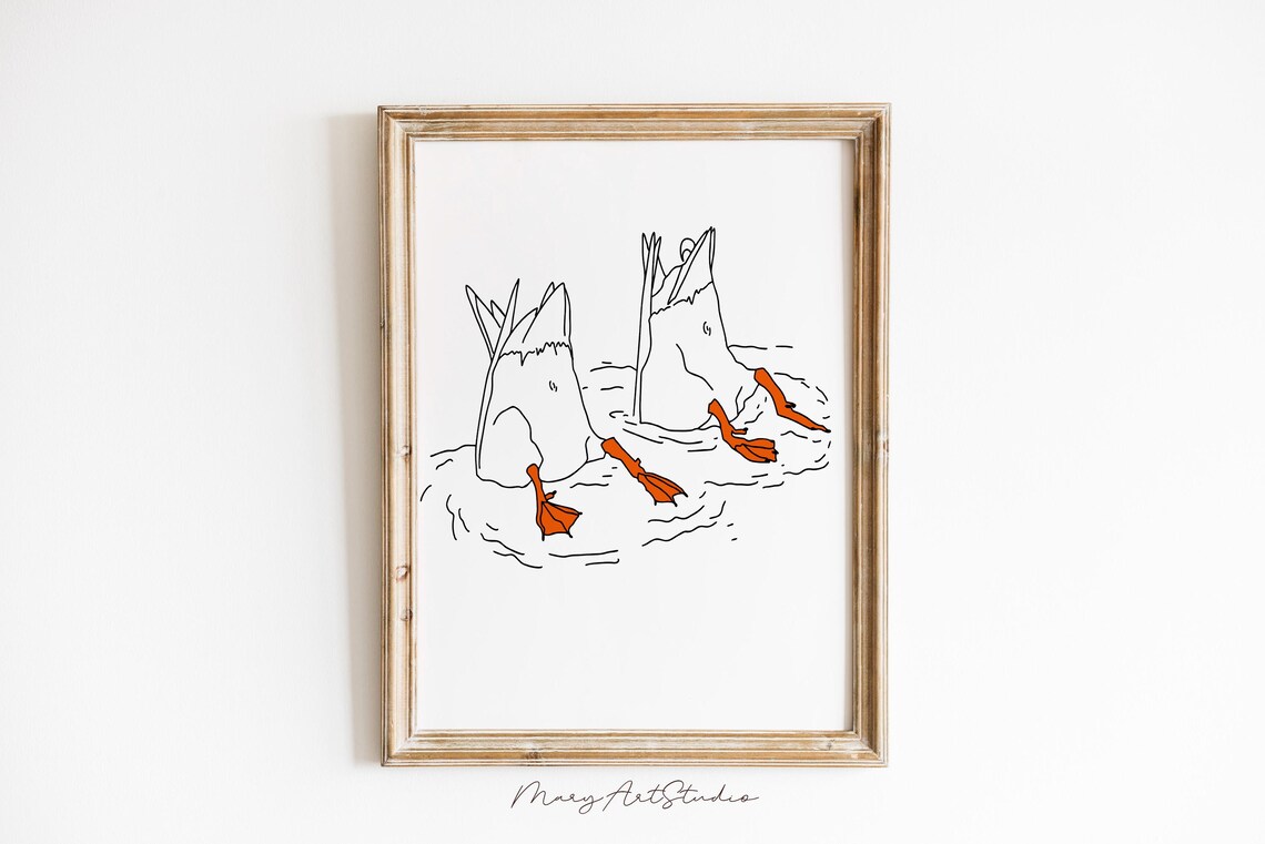 Duck Butt Portrait Funny Bathroom Art Print