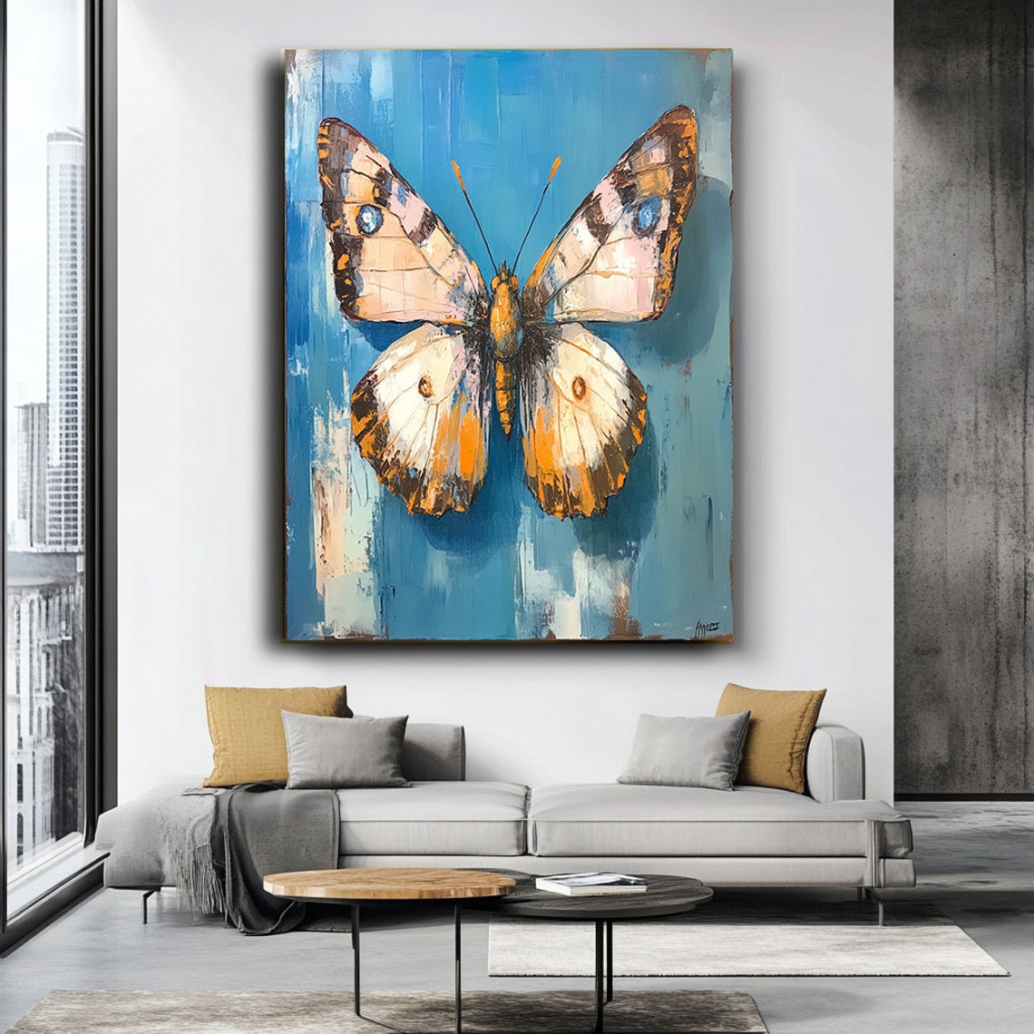 Colorful Butterfly Wall Art Nature Inspired Modern Decor Vibrant Butterfly Painting - Image 3