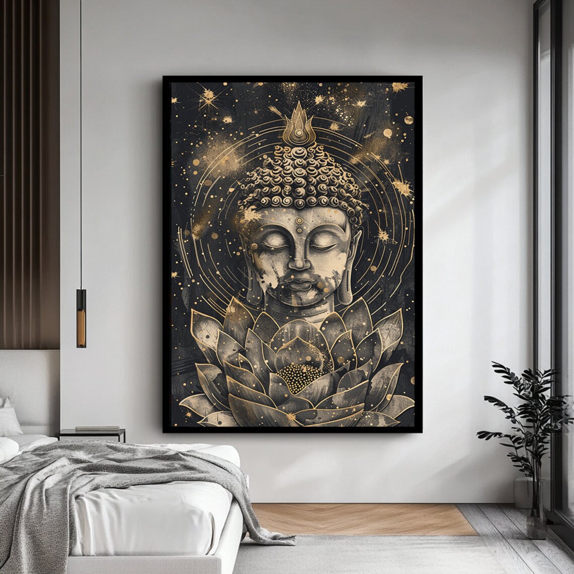 Buddha Statue Art Print, Tranquil Zen Decor - Image 4