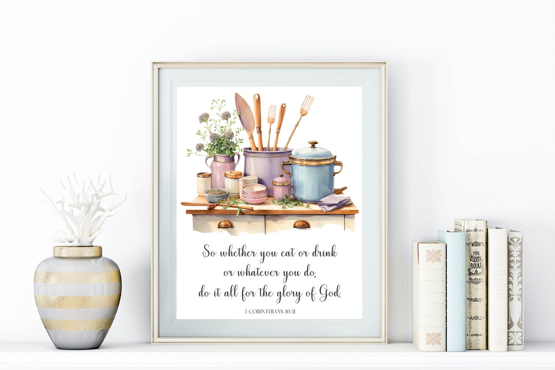 Do It All for the Glory of God Kitchen Scripture Wall Poster - Image 3