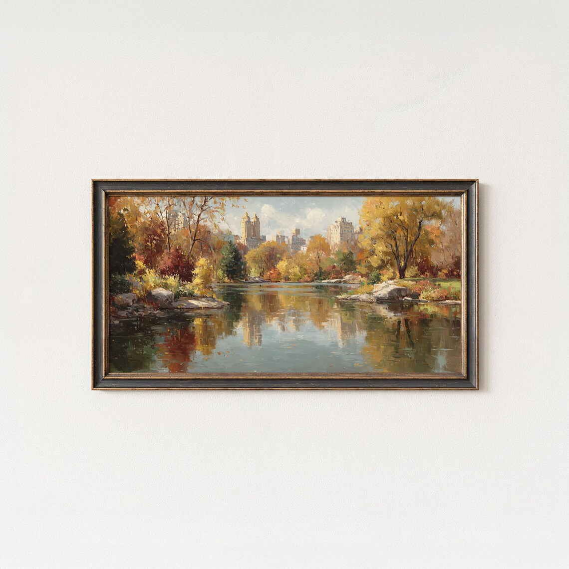 Central Park Autumn Art Print, New York Cityscape