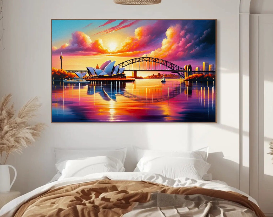 Sydney Harbour Sunset With Opera House and Harbour Bridge Poster