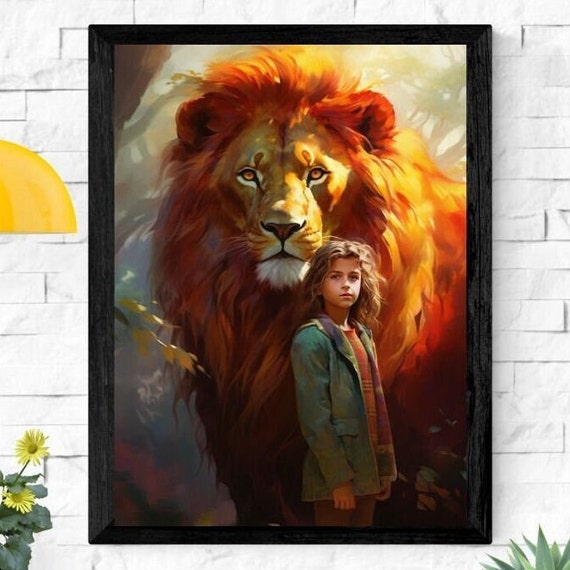 Narnia Aslan Art Print, C.S. Lewis Lion
