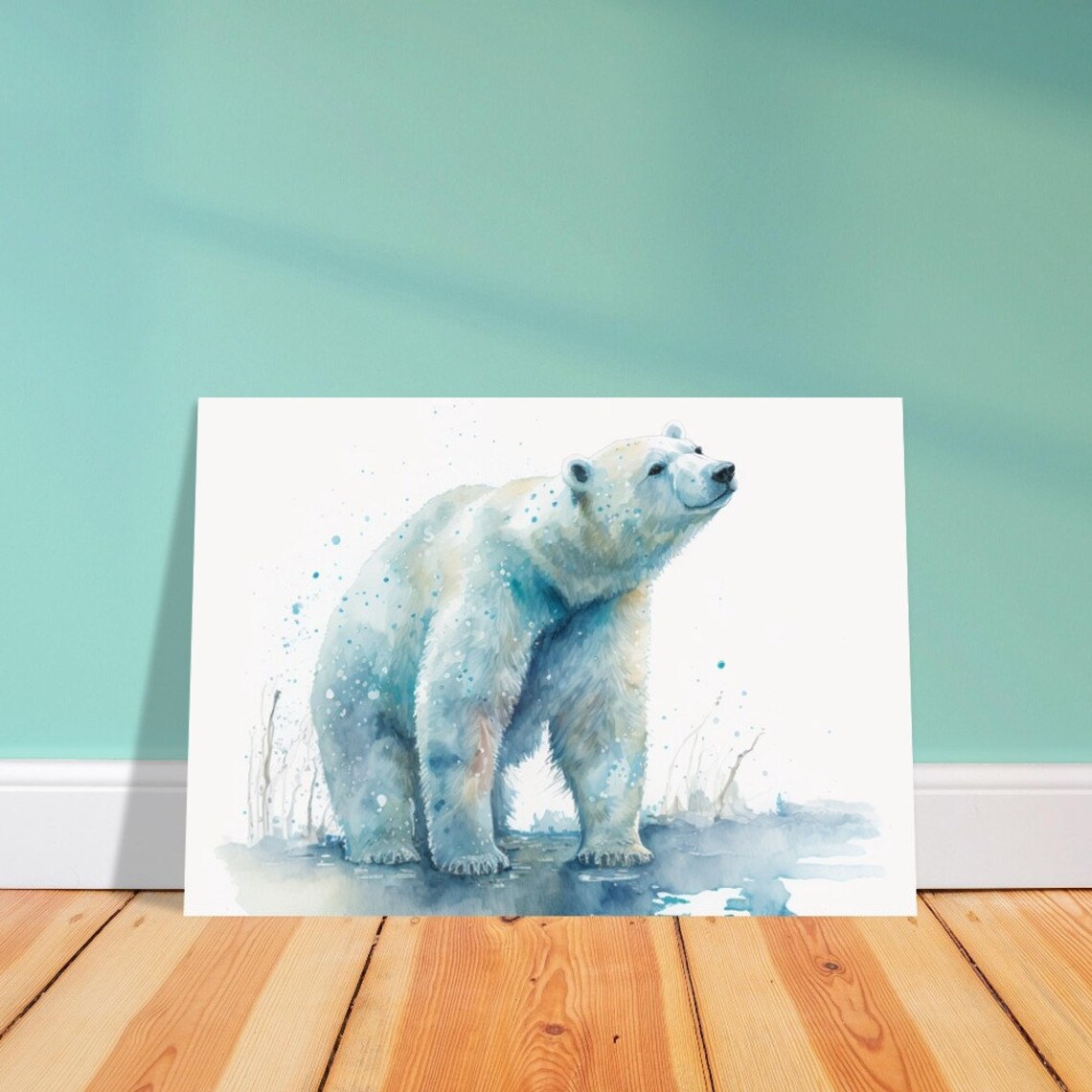 Polar Bear Watercolor Art Print, Wildlife Study - Image 3