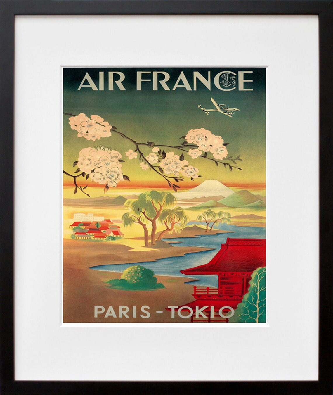 Japanese Present Japan Art Print, Vintage Tokyo Travel Poster
