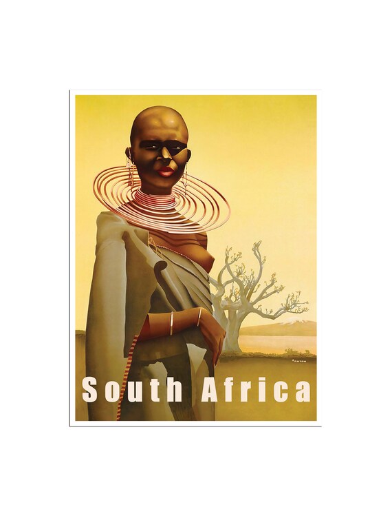 South Africa Art Print African Travel Poster Xr4814a