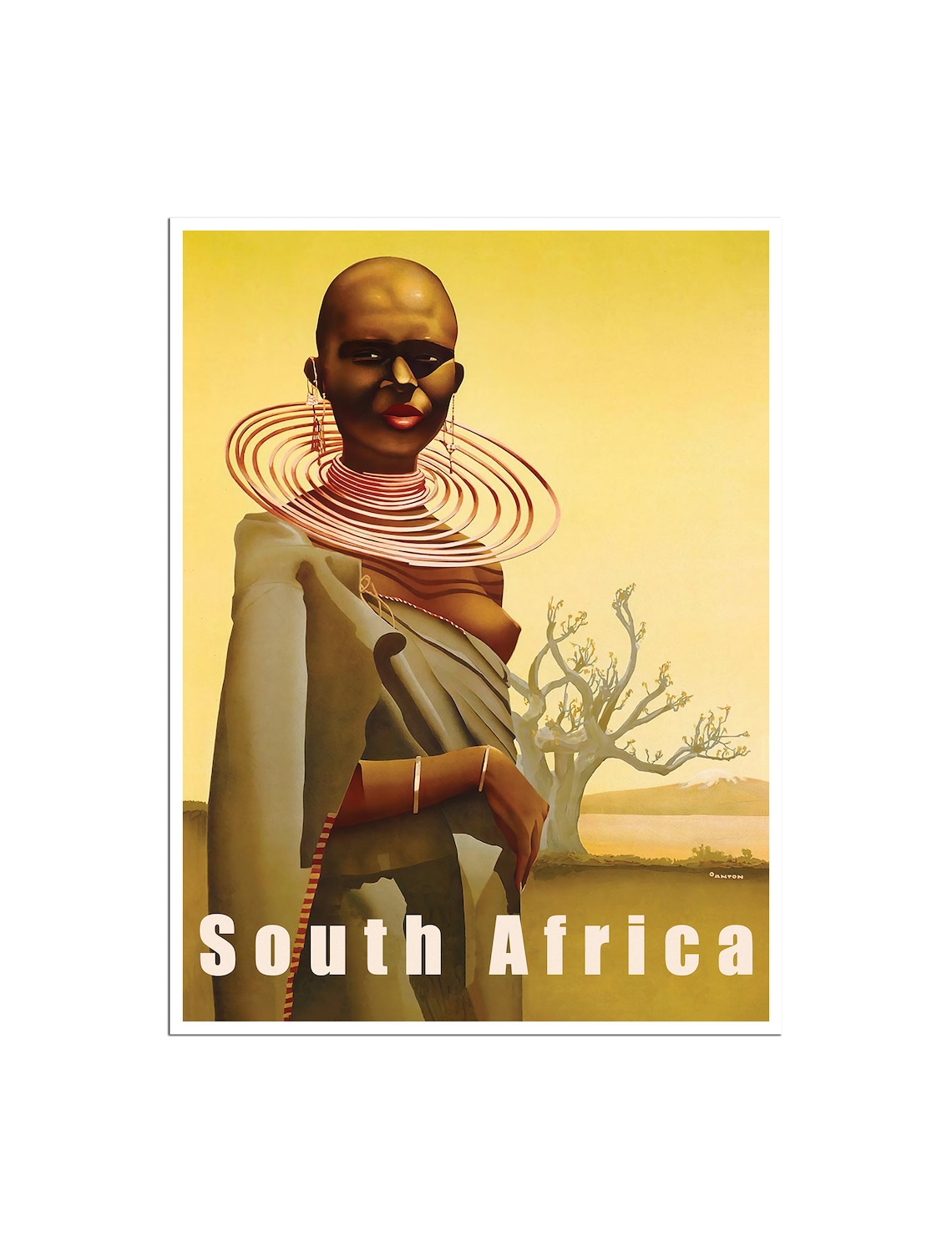 South Africa Art Print African Travel Poster Xr4814a