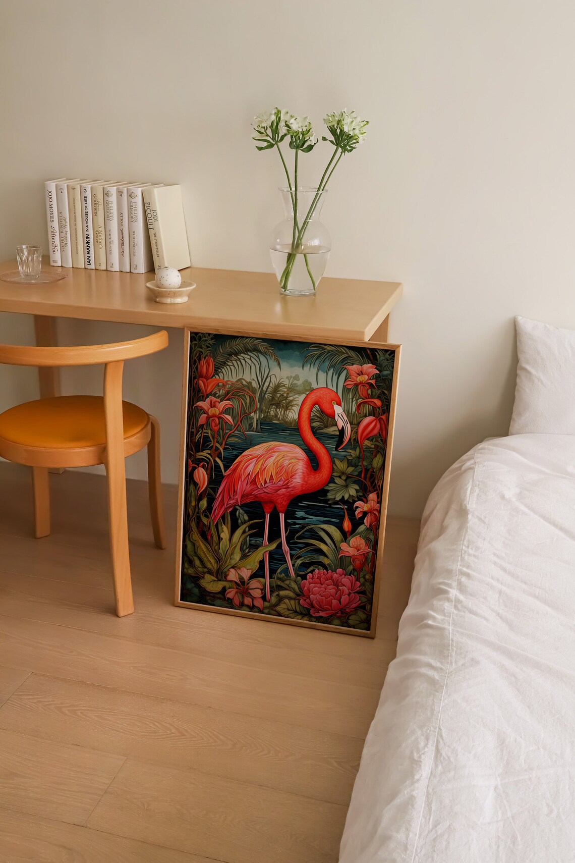 Botanical Flamingo William Morris Style Art Print - Image 3