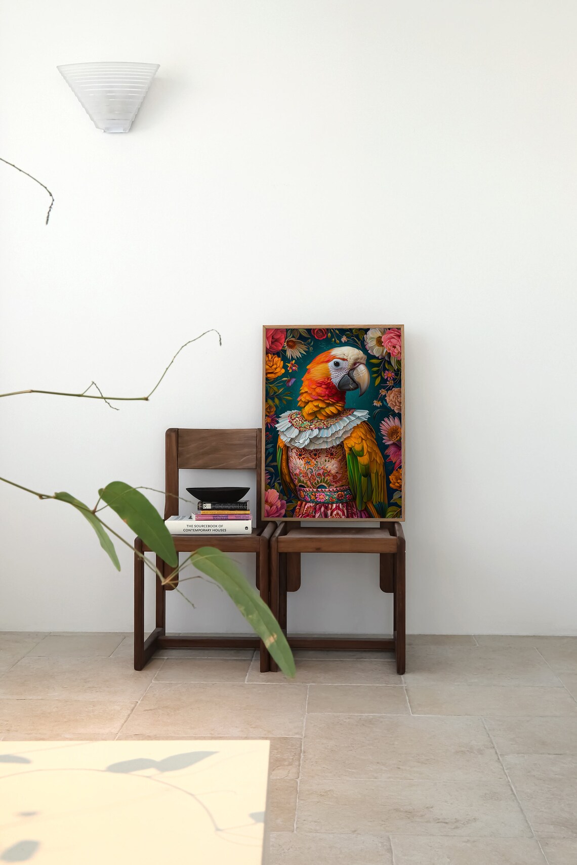 Maximalist Eclectic Fashionista Parrot Art Print - Image 2