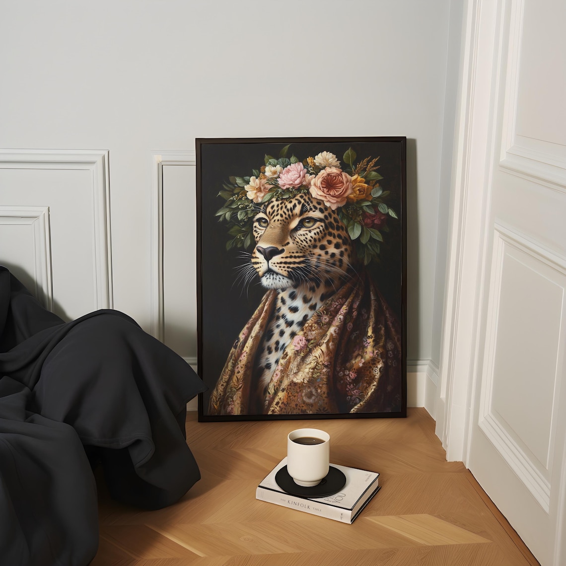 Leopard Portrait, Maximalist Eclectic Animal Art Print - Image 2