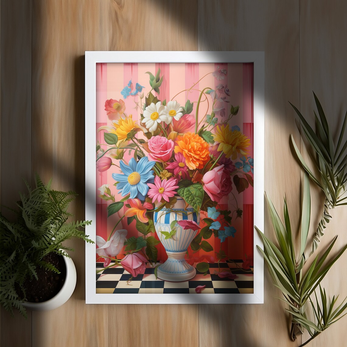 70s Retro Flowers and Coffee Cup Art Print - Image 2