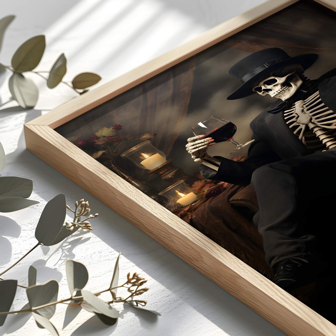 Gothic Skeleton Vintage Halloween Art Print - Image 2