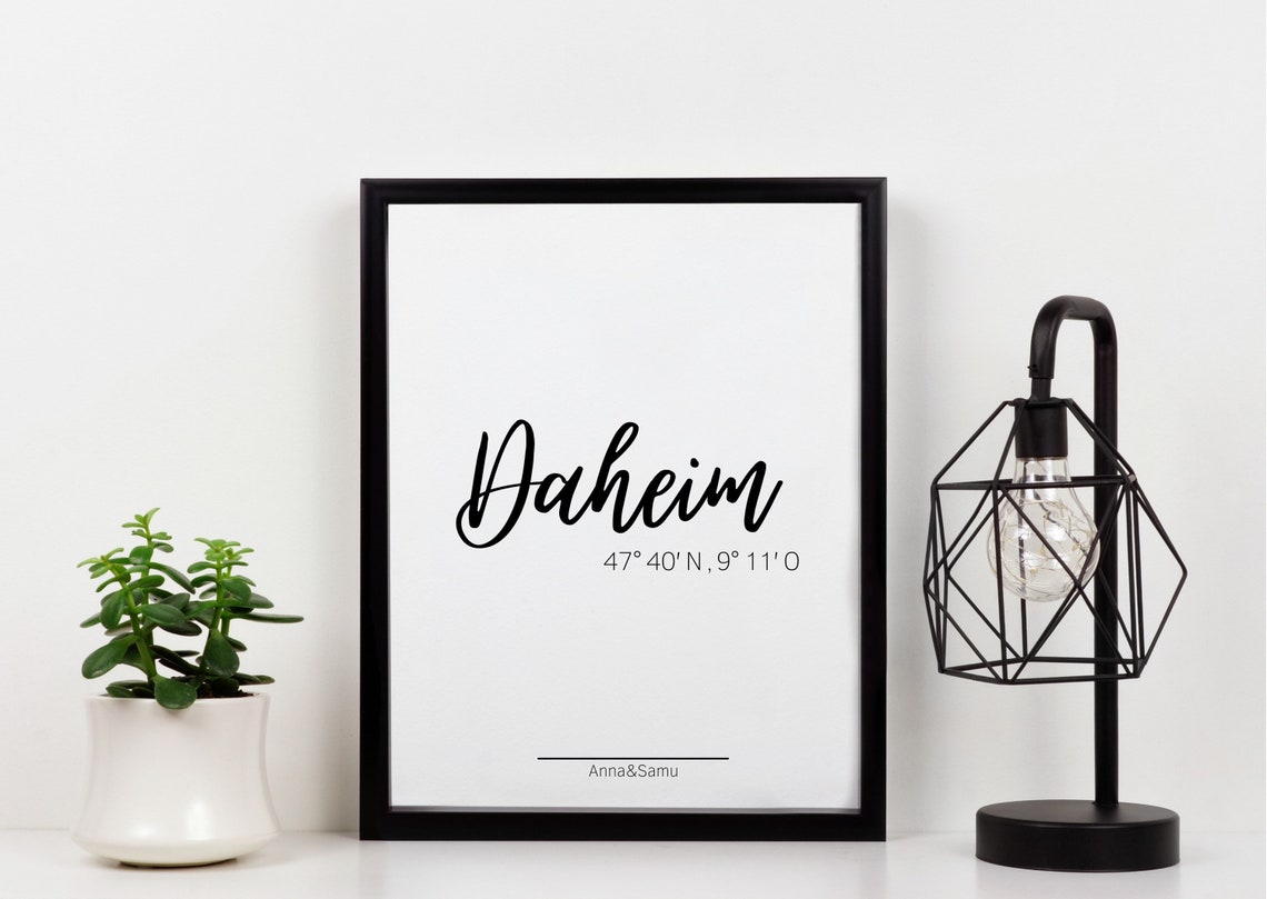 Personalized Coordinates Home Poster with Custom Names Housewarming - Image 4