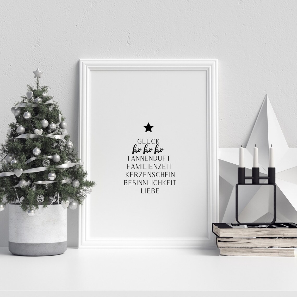 Christmas Word Tree Mural, Holiday Wall Art Print - Image 2