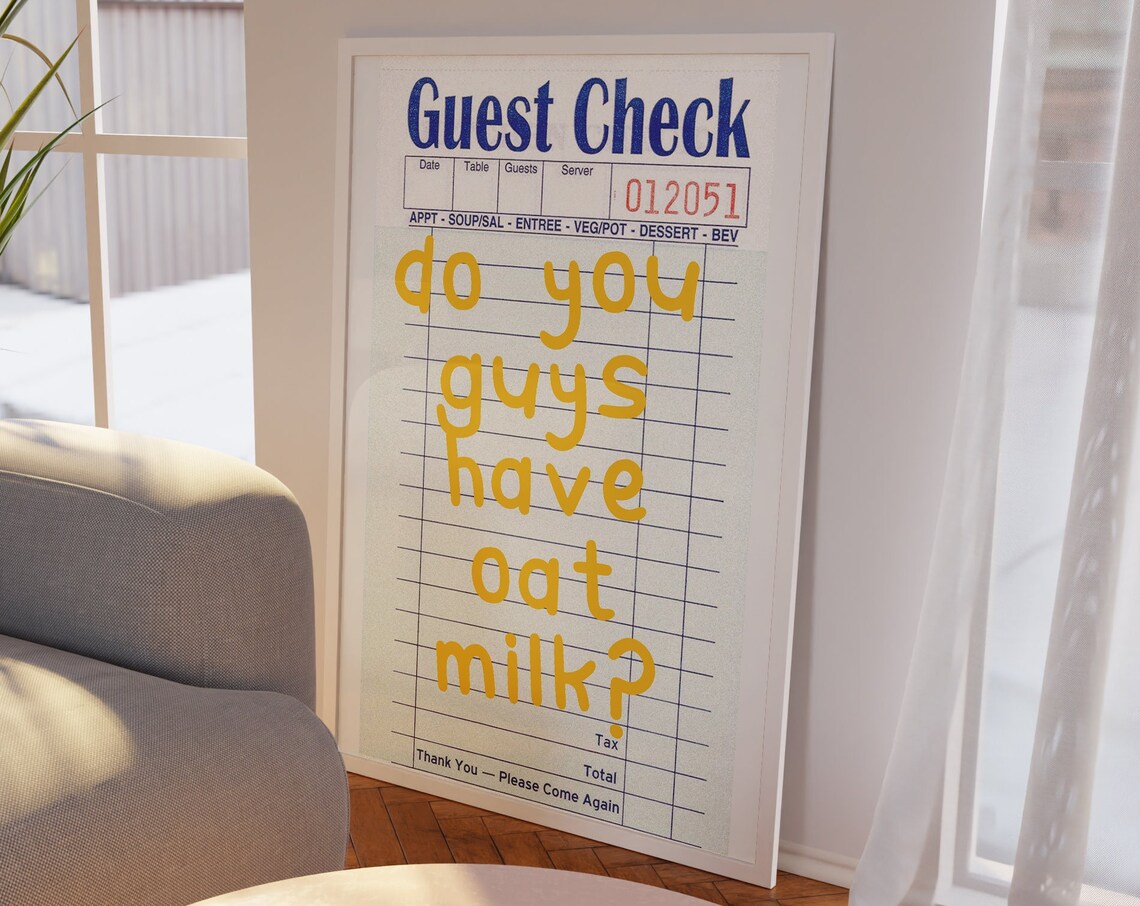 Do You Guys Have Oat Milk Retro Poster Print