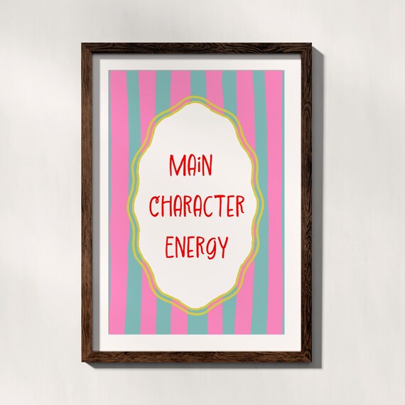 Funky Quote Preppy Wall Art Womans Room Dopamine Decor Lucky Girl Eclectic Print Maximalist Poster