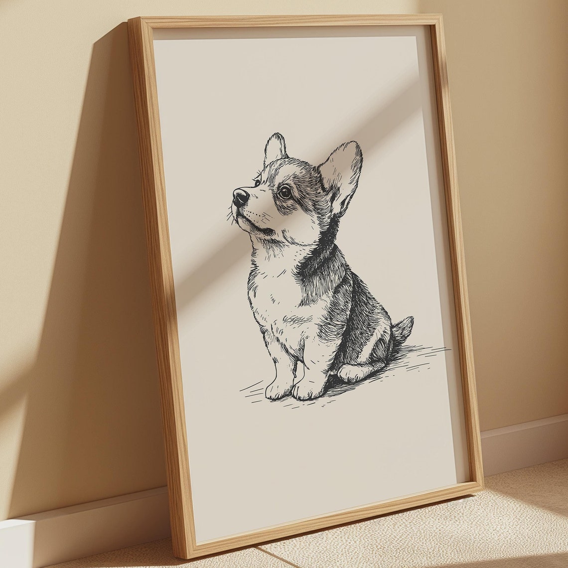 Corgi Puppy Nursery Print Boys Room Corgi Art Dog Wall Decor Kids Nursery Puppy Art Corgi Dog Print Girl Nursery Wall Art Corgi Sketch