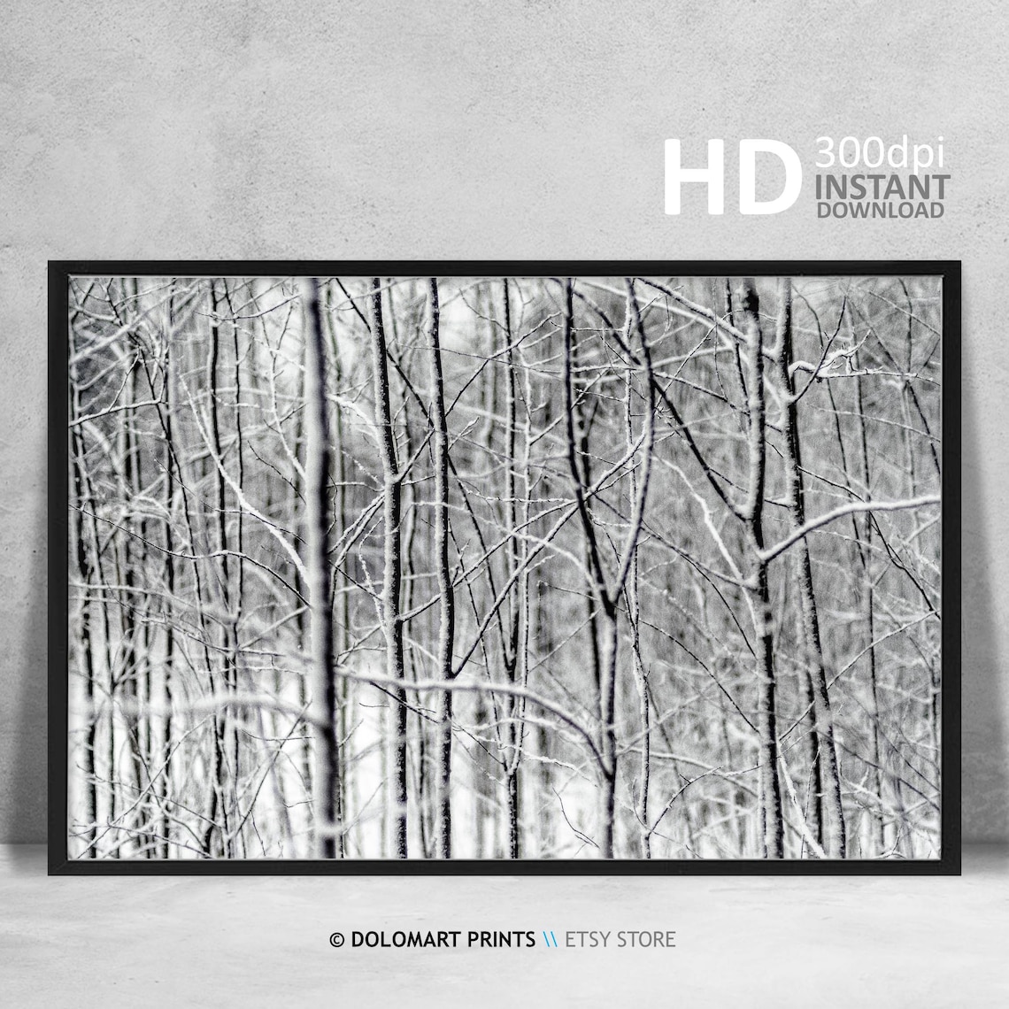 Winter Snow Forest Art Print, Christmas Wall Decor - Image 4