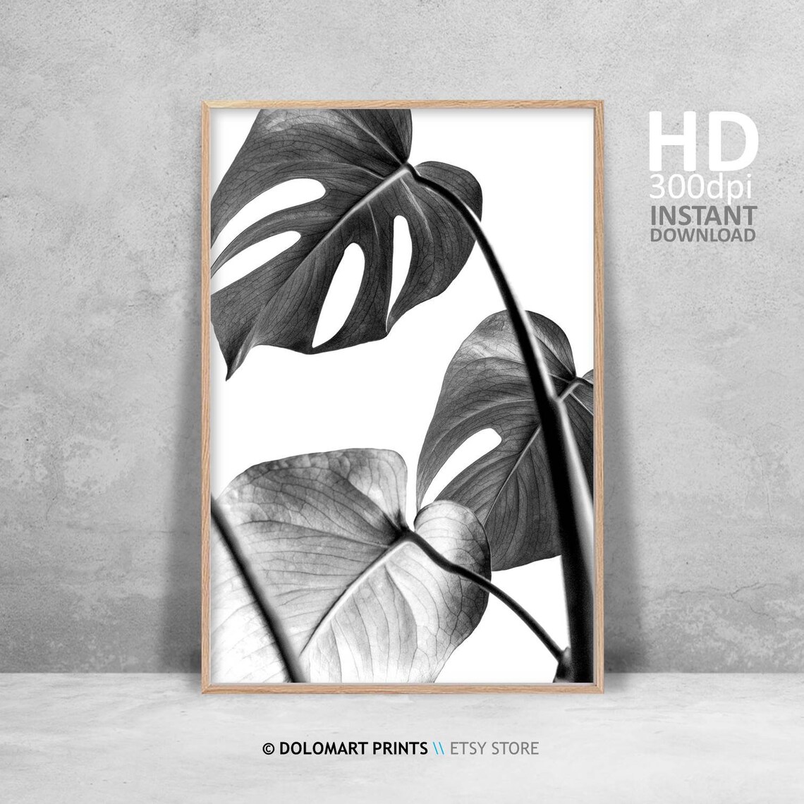 Monstera Deliciosa Leaf Print, Modern Botanical Art Print - Image 4