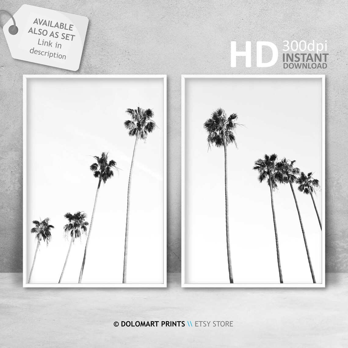 Palm Tree Print, Tropical Black and White Poster - Image 3