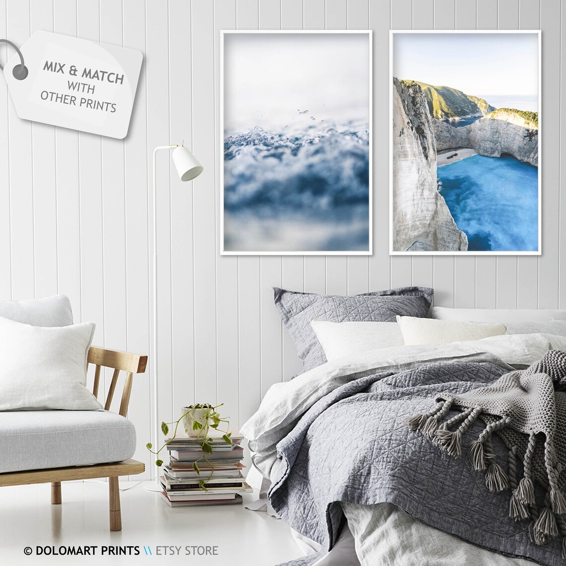 Ocean Water Abstract Art Print, Coastal Wall Art - Image 2