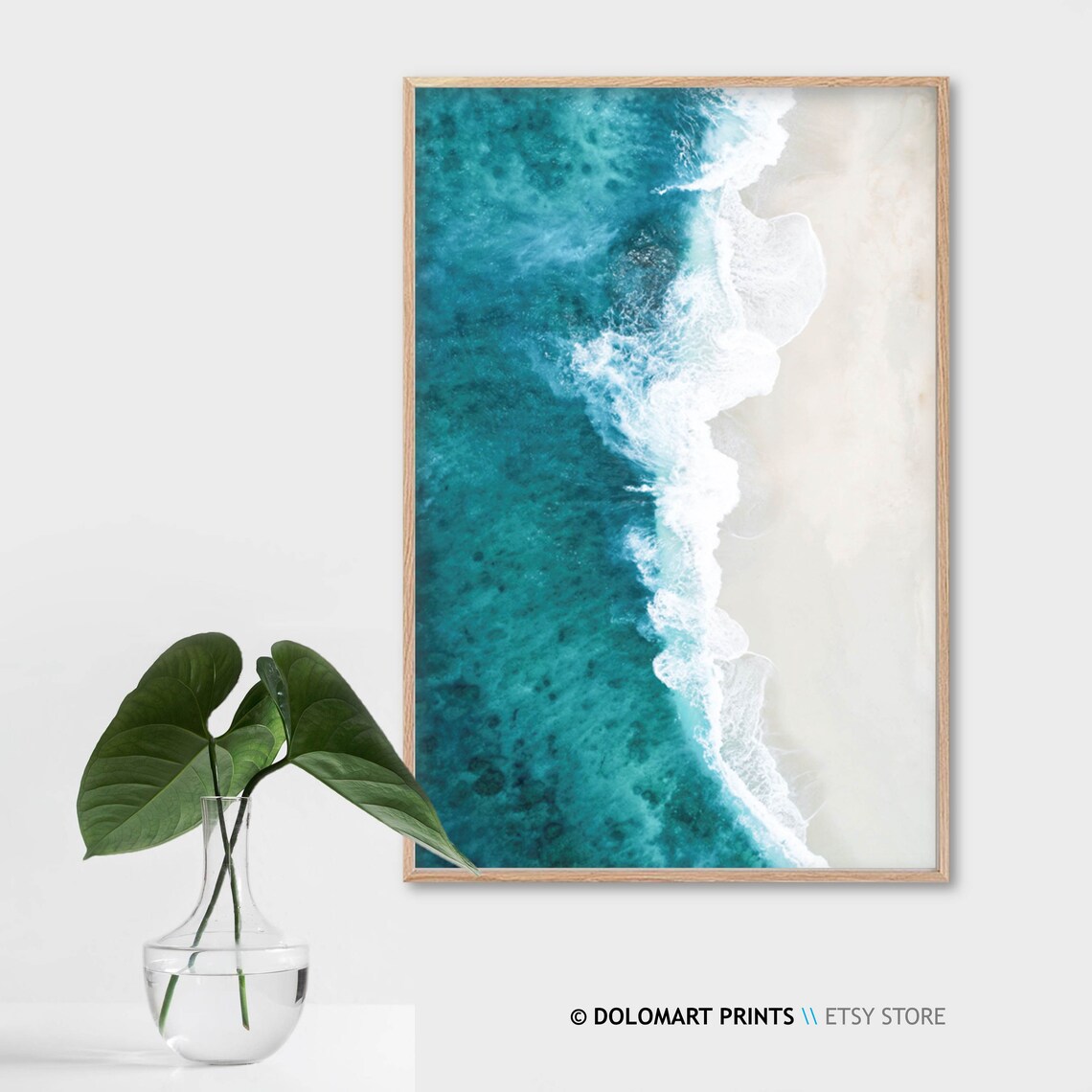 Ocean Beach and Waves Minimal Beach Photography Art Print - Image 2