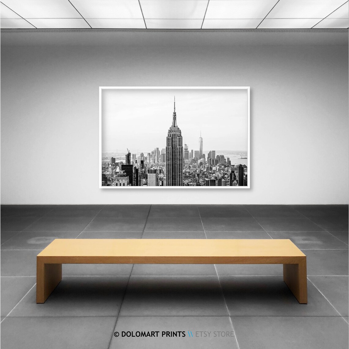 New York Black and White Skyline Cityscape Art Print - Image 2