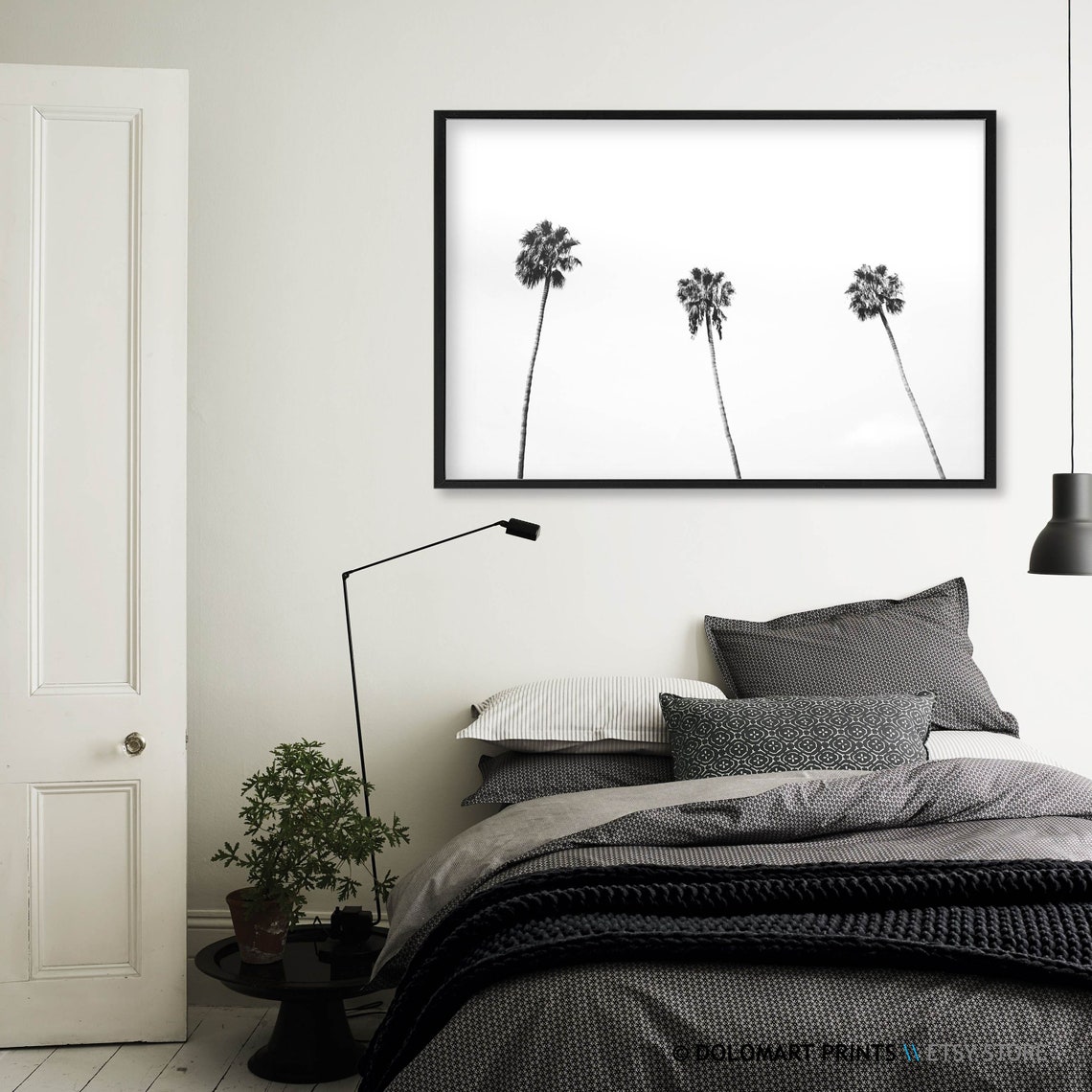 Three Palm Trees Black And White Minimal Tropical Photo Poster - Image 3