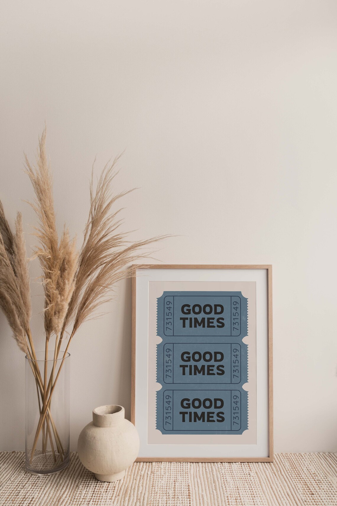 Good Times Blue Retro Ticket Stub Bar Cart Decor Maximalist Poster - Image 2