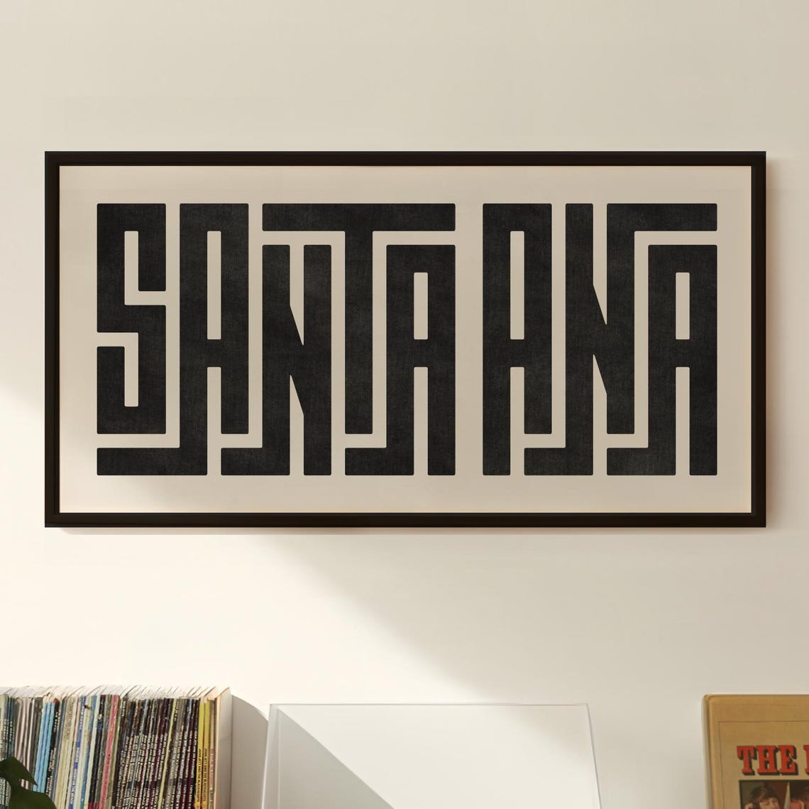 Santa Ana Bold Black Typography City Name Modern Landscape Poster