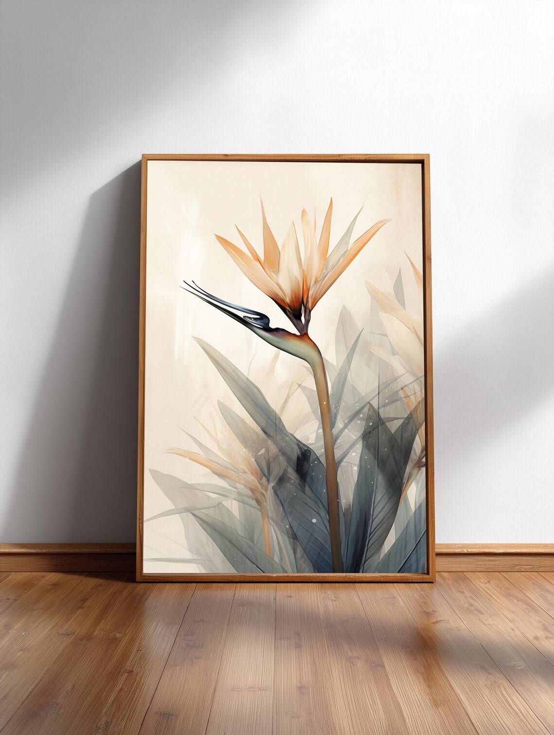 Birds Of Paradise Japandi Plant Art Print