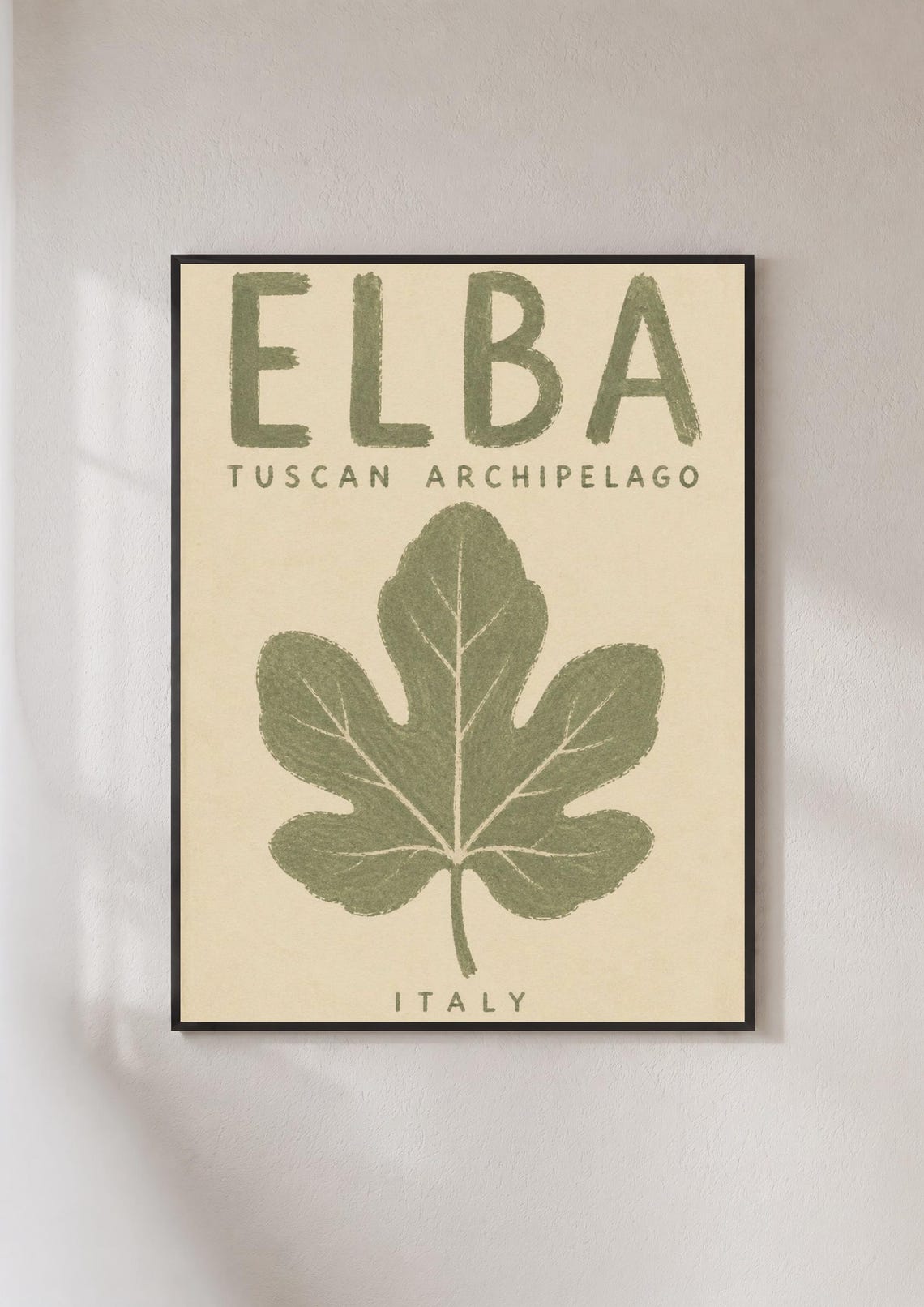 Elba Tuscan Archipelago Italy Vintage Travel Fig Leaf Poster