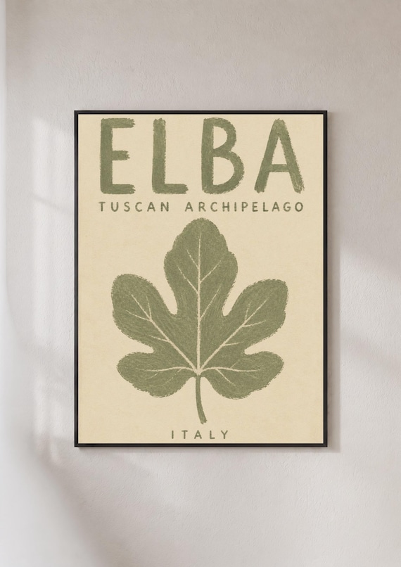 Elba Tuscan Archipelago Italy Vintage Travel Fig Leaf Poster