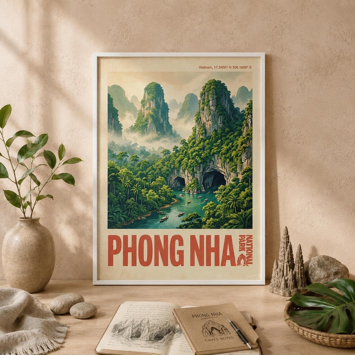 Phong Nha Ke Bang National Park Vintage Travel Poster