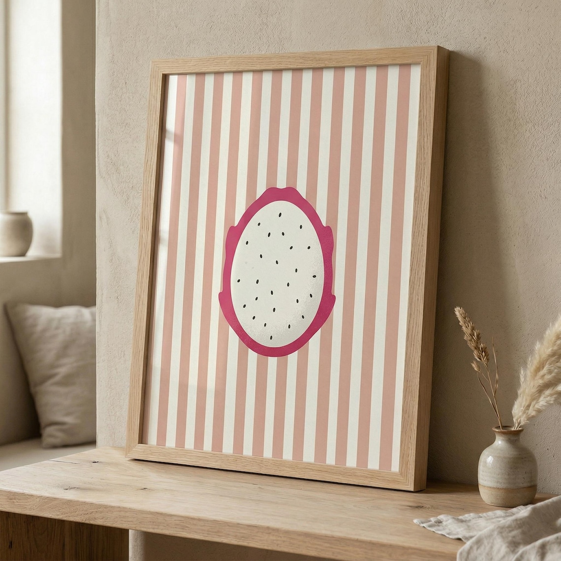 Dragon Fruit Print, Minimalist Kitchen Wall Art