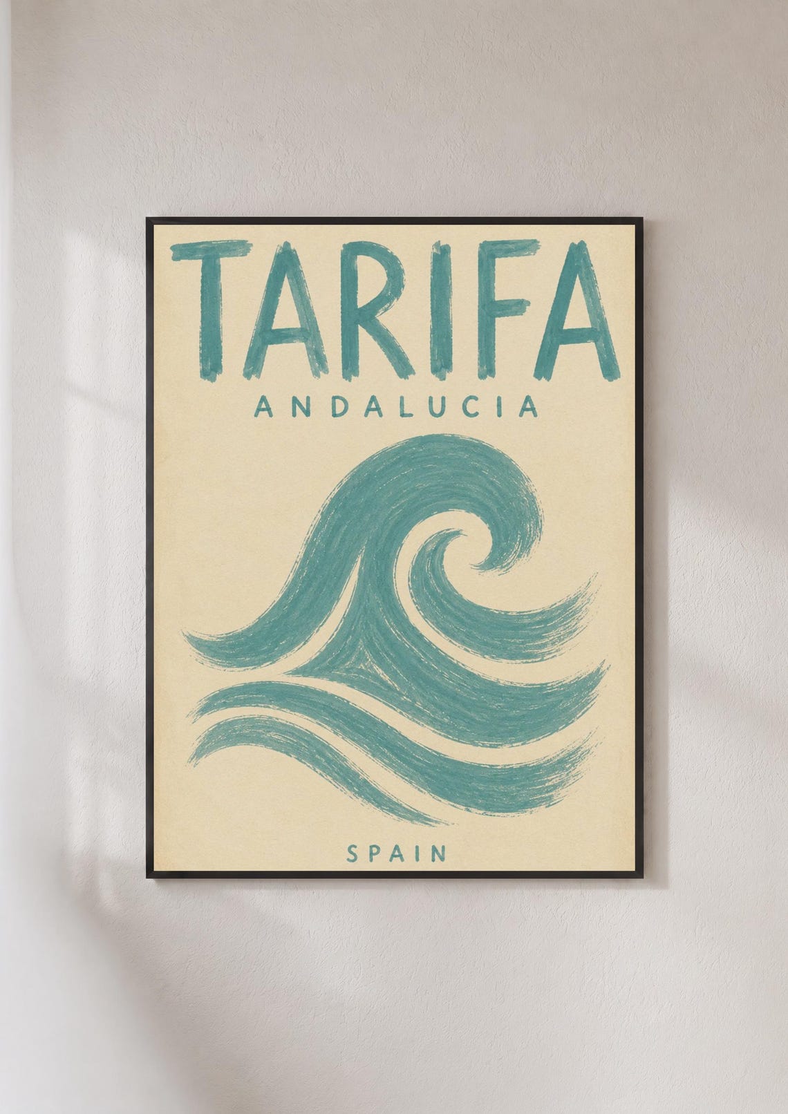 Tarifa Spain Andalucia Surf Wave Coastal Vintage Travel Poster