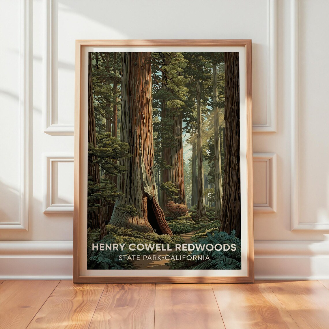 Henry Cowell Redwoods Vintage California Travel Poster