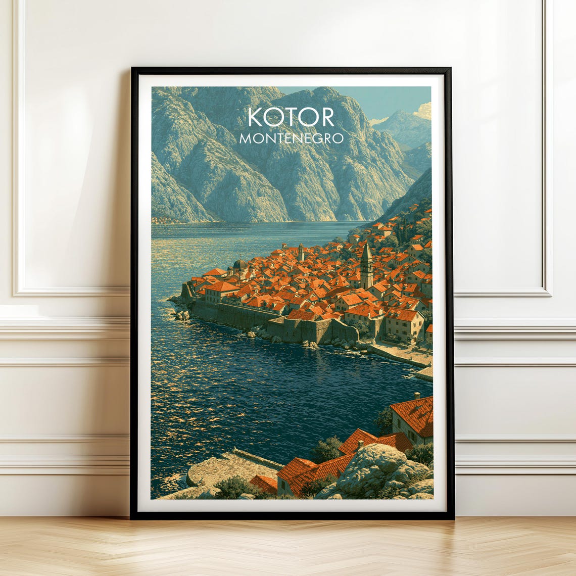 Kotor Montenegro Vintage Travel Poster