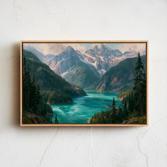 North Cascades National Park Poster Vintage Nature Landscape Horizontal Classical Oil Painting Wall Art